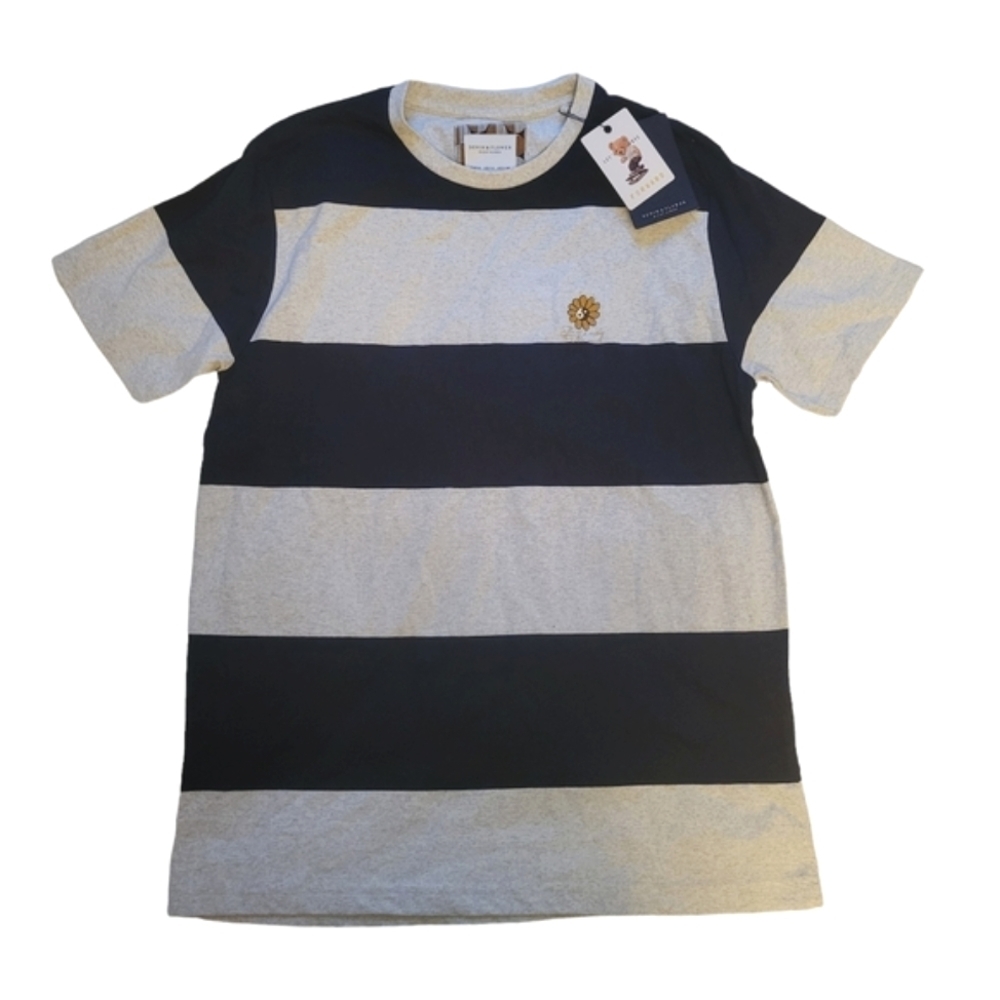 Denim & Flower Striped Tee